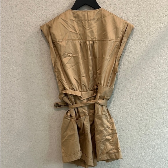 Marissa Webb Tan Sleeveless Romper with Belt size 4 - Picture 6 of 8